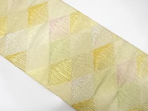 アンティーク　菱に竹模様織出し袋帯（材料）